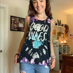 Tie Dye “Good Vibes” Muscle Tee